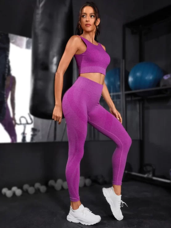 Seamless Lace Up High Stretch Sports Set - Image 4