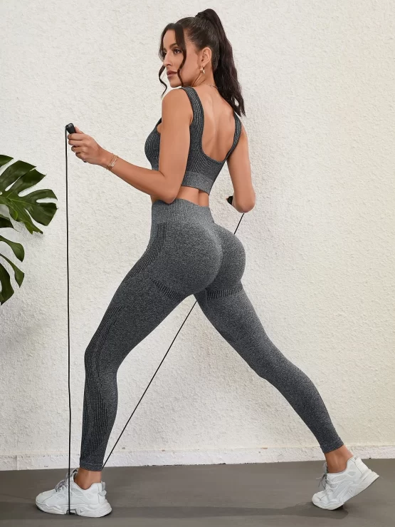 Seamless Lace Up High Stretch Sports Set - Image 6