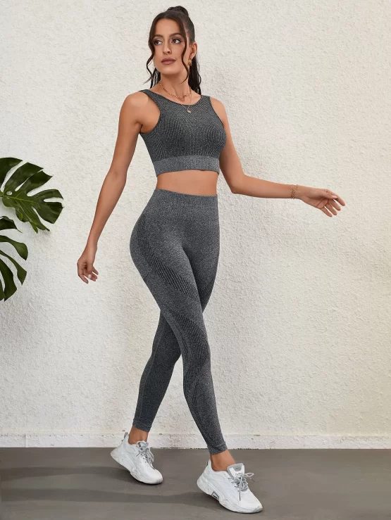 Seamless Lace Up High Stretch Sports Set - Image 7