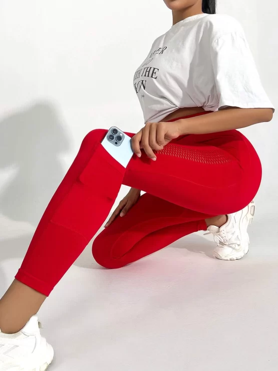 Wide Waistband Phone Pocket Sports Leggings