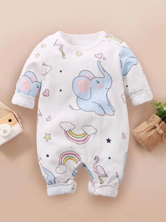 Yierying Baby Girl Cartoon Graphic Jumpsuit