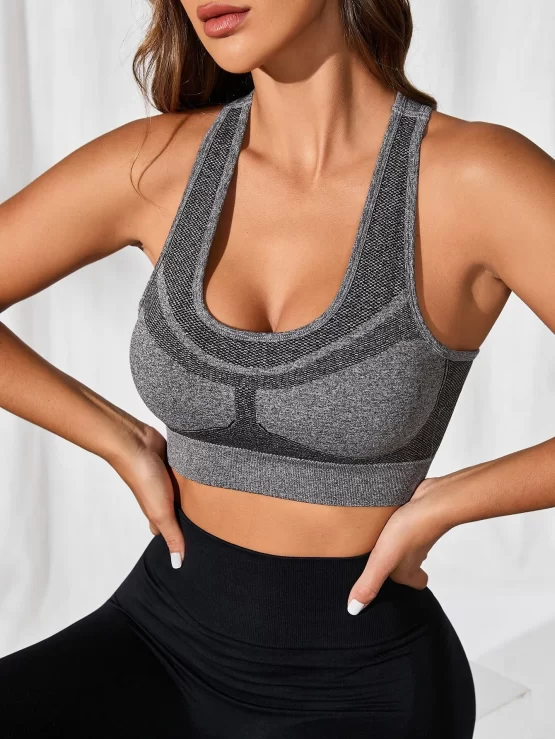 Medium Support Contrast Panel Sports Bra