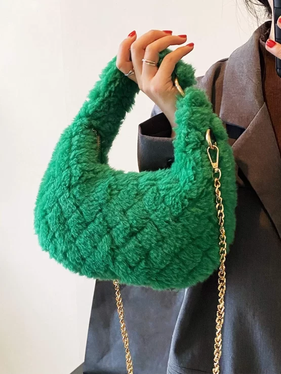 Minimalist Fashionable Fluffy Satchel Bag