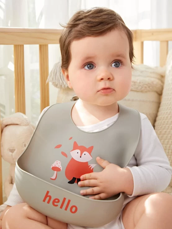 One Piece Baby Cartoon Fox Pattern Bib
