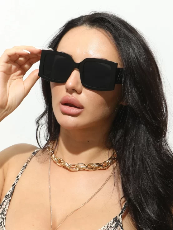 Square Casual Black Frame Fashion Glasses