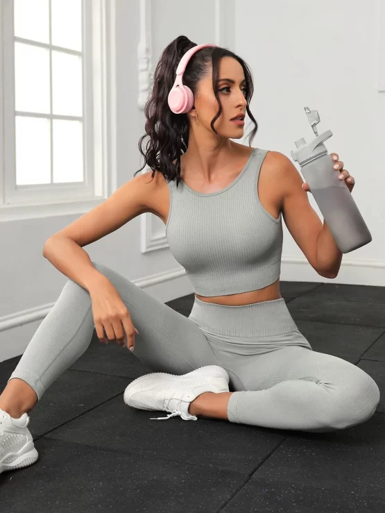 Seamless Lace Up High Stretch Sports Set