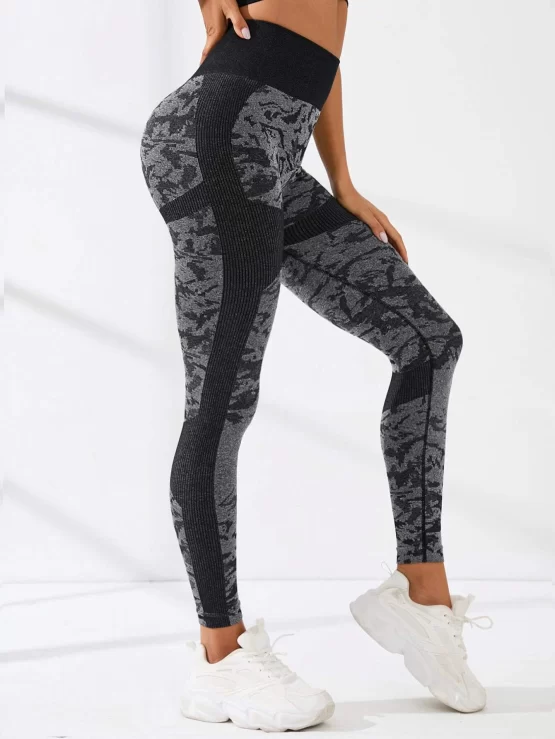 Graphic Print Tummy Control Sports Leggings