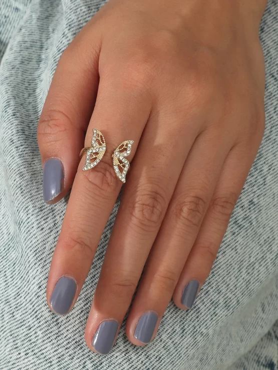 Rhinestone Fashionable Butterfly Decor Ring