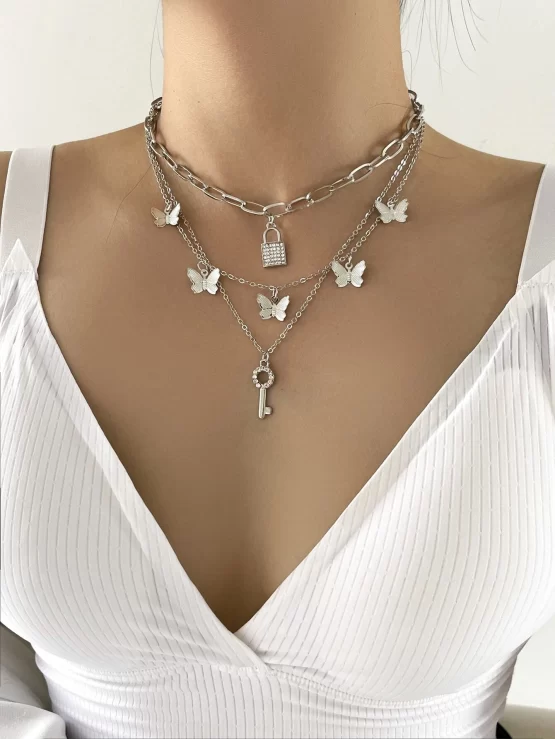 Butterfly Fashionable Charm Layered Necklace