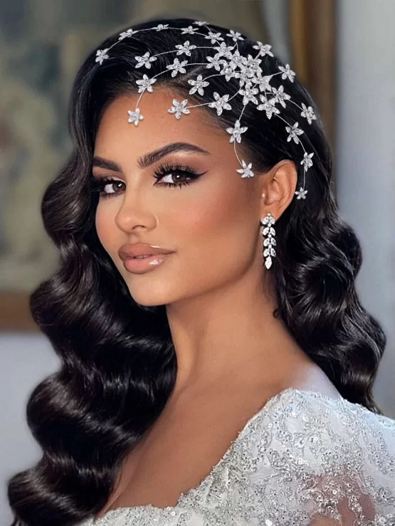 Rhinestone Flower Decor Bride Hair Band