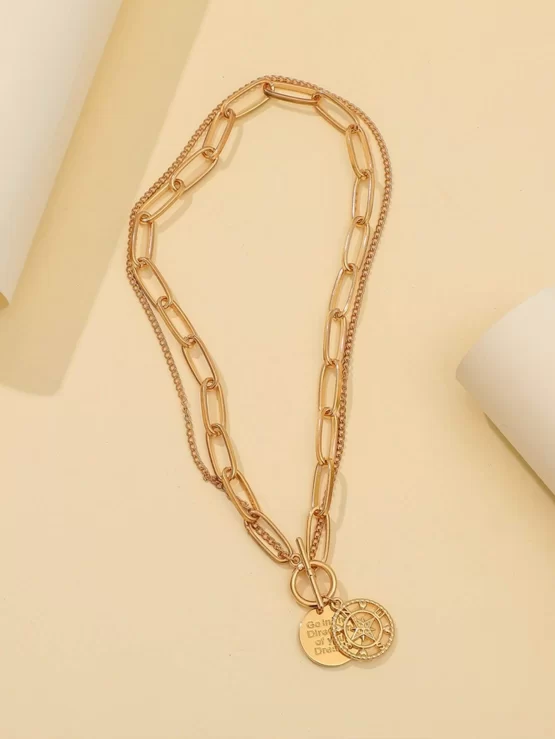 Hollow Out Fashionable Layered Chain Necklace - Image 2