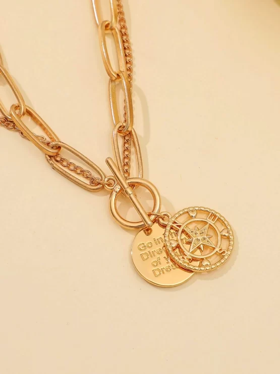 Hollow Out Fashionable Layered Chain Necklace - Image 3