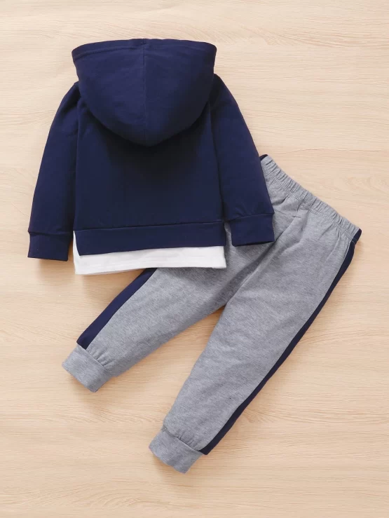 Baby Flap Button Detail Hoodie & Sweatpants - Image 2
