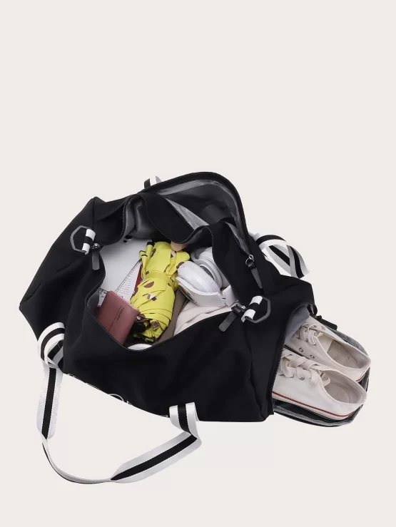 Adjustable Striped & Letter Graphic Training Bag - Image 3