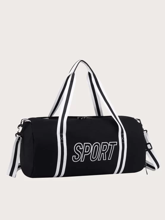 Adjustable Striped & Letter Graphic Training Bag - Image 2
