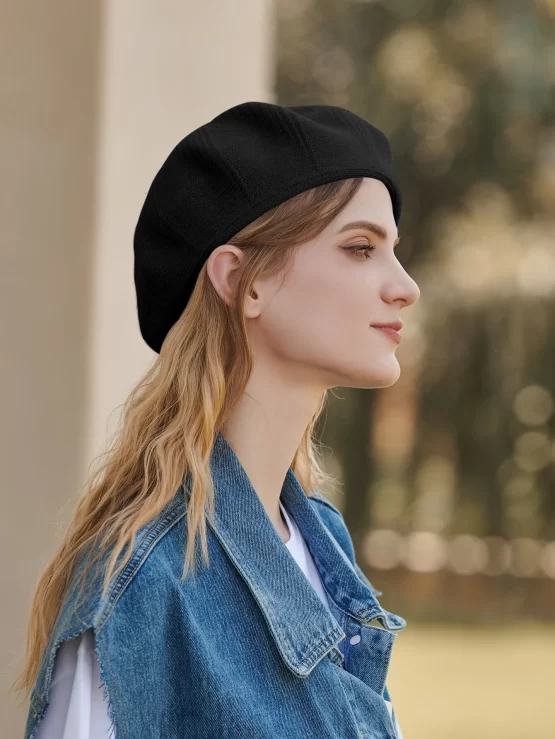 Plain Casual Fashionable Minimalist Solid Beret - Image 5