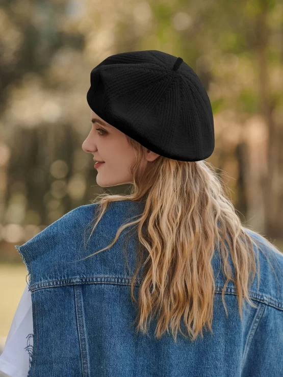 Plain Casual Fashionable Minimalist Solid Beret - Image 4