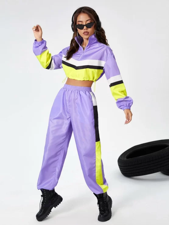 EZwear Color Block Half Zip Jacket & Jogger Pants - Image 3