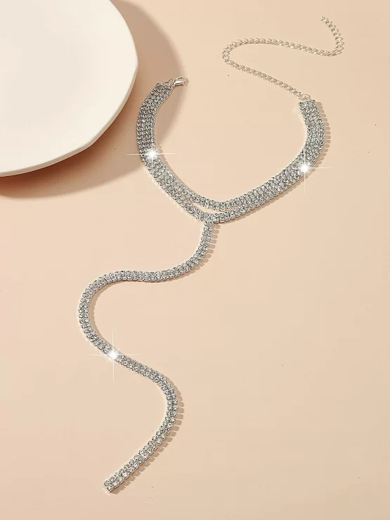 Glamorous Glass Rhinestone Decor Necklace - Image 2