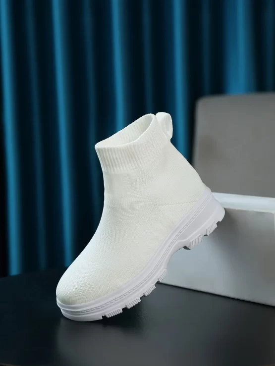 Boys High Top Slip On Sock Front Sneakers - Image 2