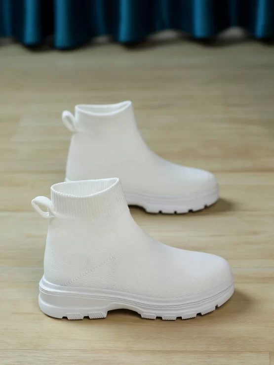 Boys High Top Slip On Sock Front Sneakers - Image 3