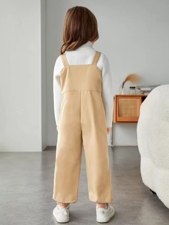 Toddler Girls Adjustable Straps Overall Jumpsuit - Image 3