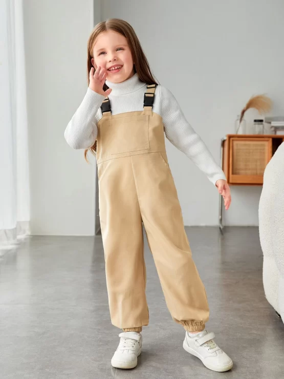 Toddler Girls Adjustable Straps Overall Jumpsuit - Image 2