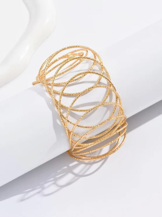Fashionable Elegant Hollow Out Cuff Bangle - Image 2