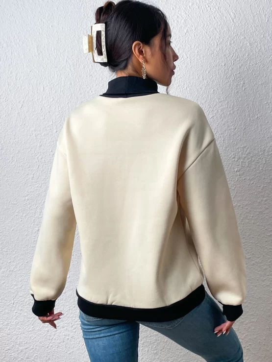 Letter Graphic Color Block Drop Shoulder Sweatshirt - Image 2