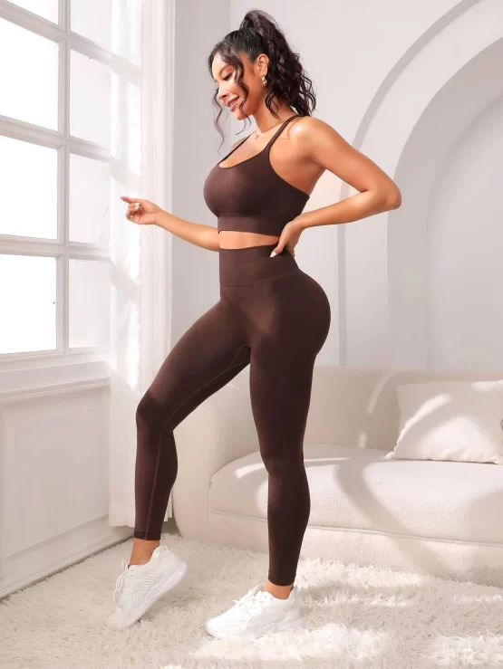 Criss Cross Back Tummy Control Sports Set - Image 3