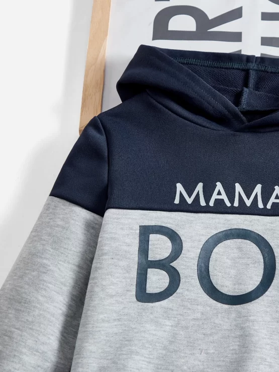 Toddler Boys Letter Graphic Two Tone Hoodie & Sweatpants - Image 3
