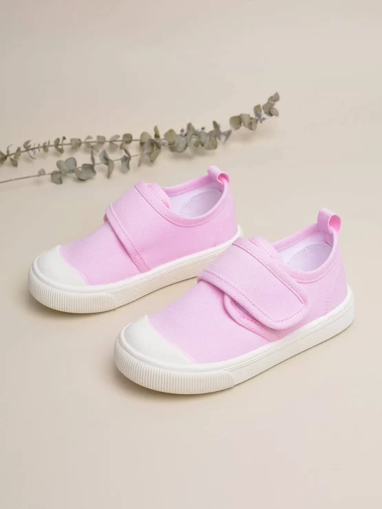 Girls Hook-and-loop Fastener Canvas Shoes
