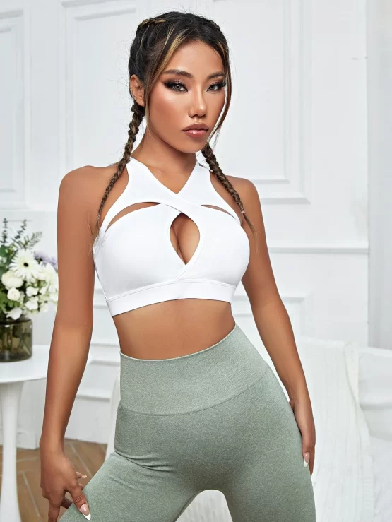 Light Support Criss Cross Cut Out Sports Bra