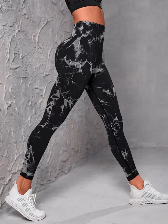 Seamless Cropped Tie Dye Sports Leggings