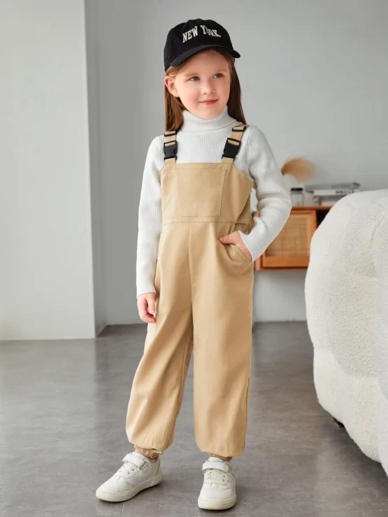 Toddler Girls Adjustable Straps Overall Jumpsuit