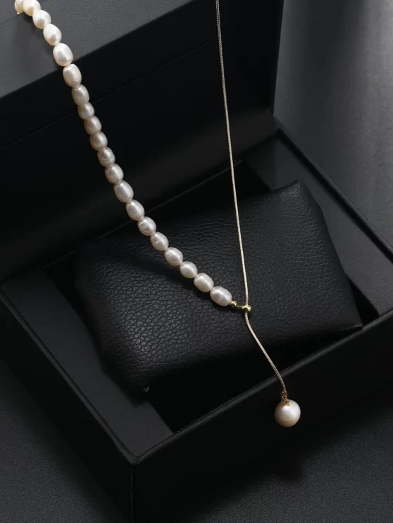 Natural Elegant Pearls Decor Y Lariat Necklace
