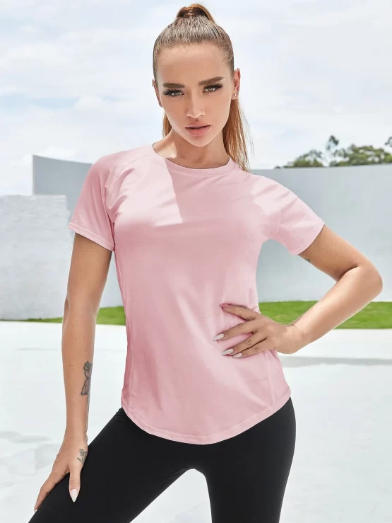 Neon Yellow Breathable Twist Front Sports Tee - Image 6