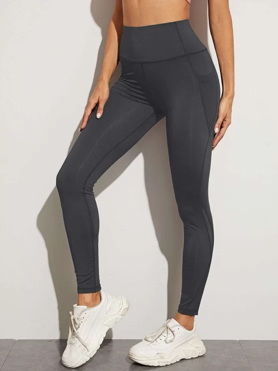 Contrast Mesh Side Pocket Sports Leggings - Image 5
