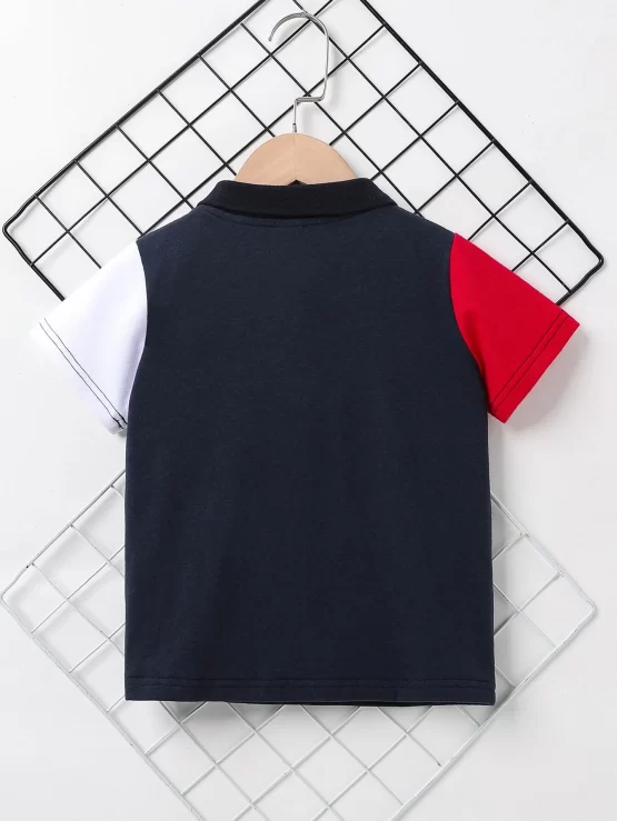 Toddler Boys Color Block Button Polo Shirt - Image 2