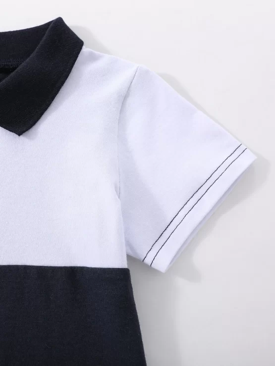 Toddler Boys Color Block Button Polo Shirt - Image 3