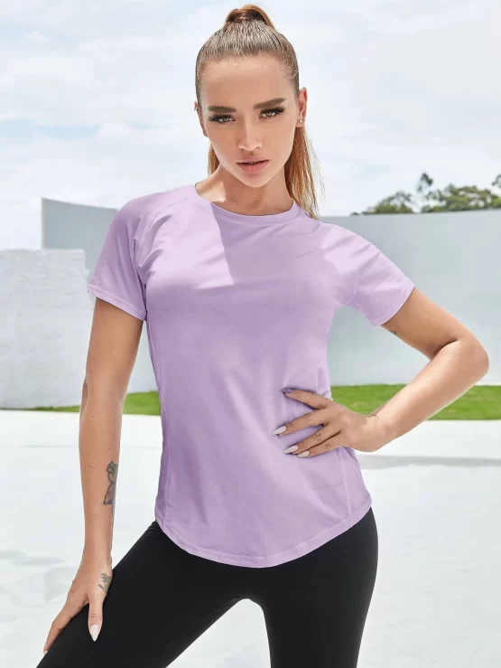 Neon Yellow Breathable Twist Front Sports Tee - Image 5