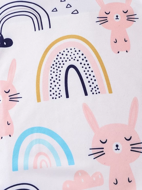 Baby Rainbow & Cartoon Graphic Jumpsuit - Image 3