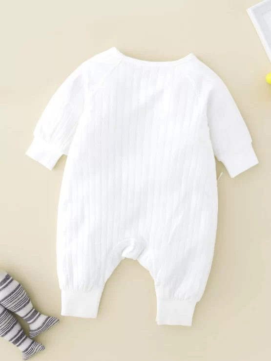 Baby Cartoon & Music Note Knot Side Print Jumpsuit - Image 5