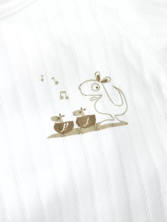 Baby Cartoon & Music Note Knot Side Print Jumpsuit - Image 4