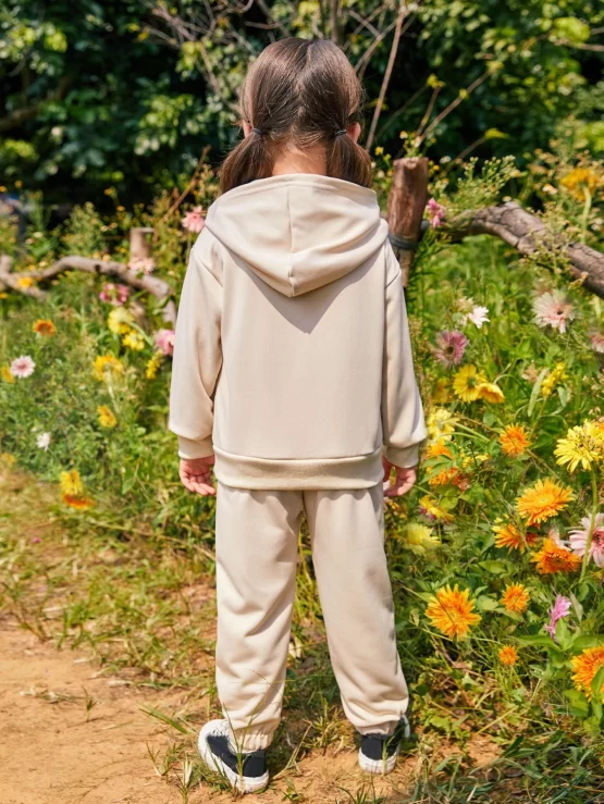 Toddler Girls Letter Graphic Drop Shoulder Hoodie & Sweatpants - Image 2