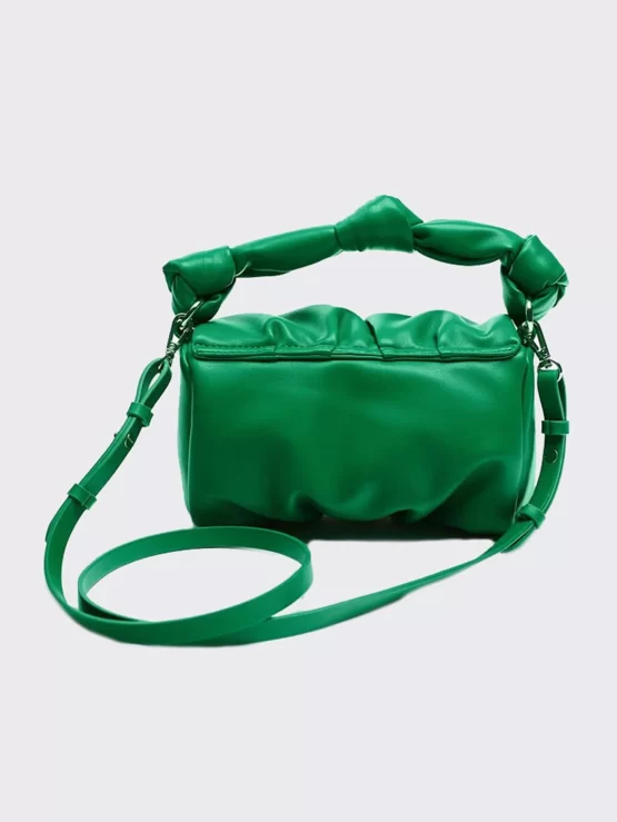 Mini Knot Decor Adjustable Flap Ruched Bag - Image 3