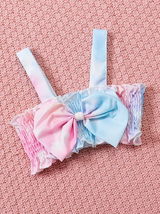 Baby Tie Dye Bow Front Cami Top & Pleated Skirt - Image 3
