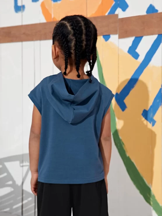 Toddler Boys Pocket Patched Hooded Tank Front Top - Image 3