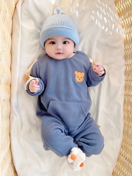 Peninsula Baby Baby Cartoon Kangaroo Pocket Graphic Jumpsuit