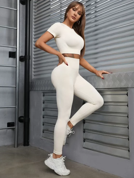 Seamless Quick-Drying Wide Waistband Sports Set